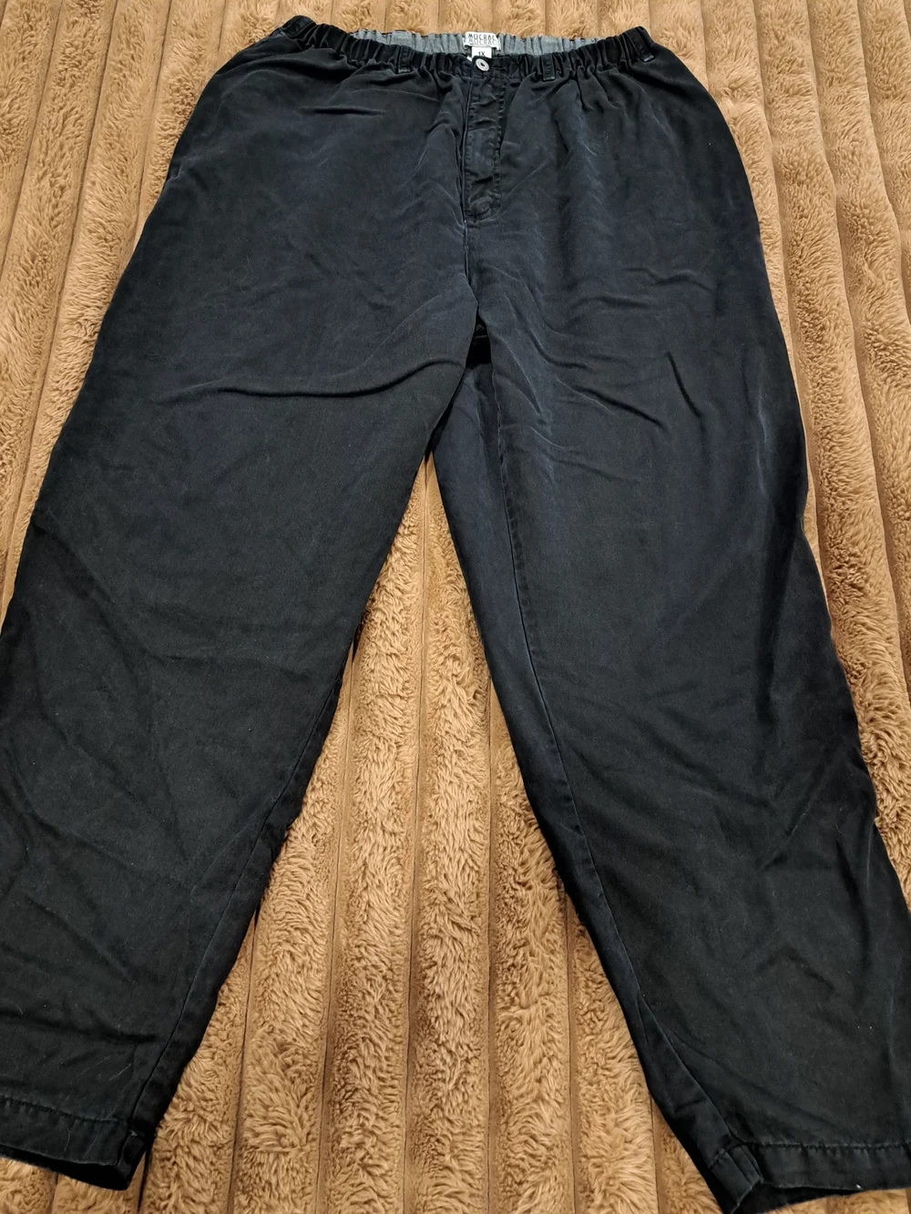 Democracy Women's Plus  Distressed Black Wide Leg Pull-On Pants Size 1X